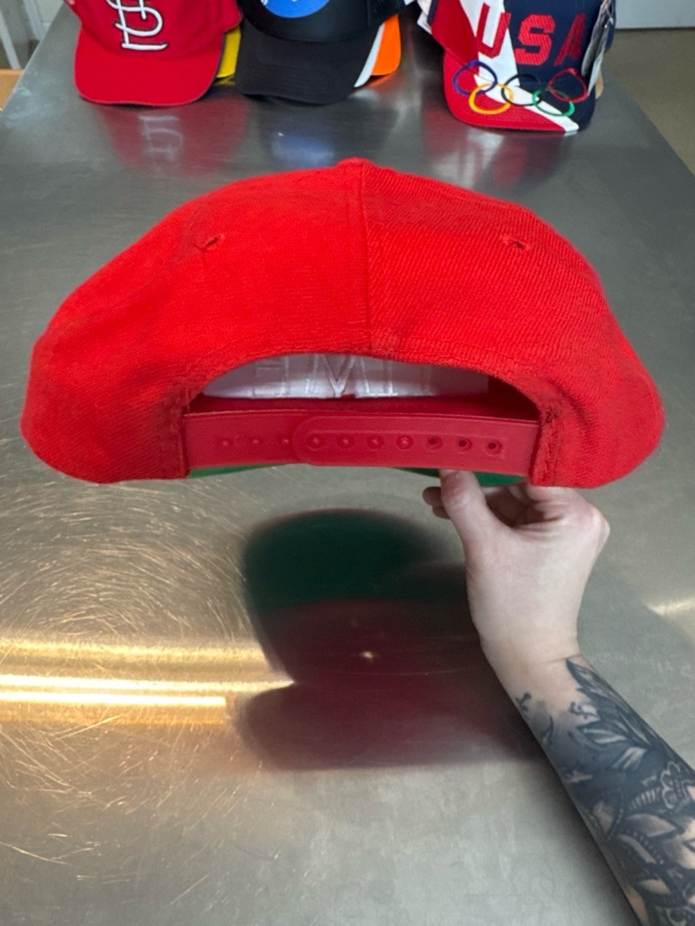 Universal Red TIME Embroidered Baseball Cap - Picture 2 of 5